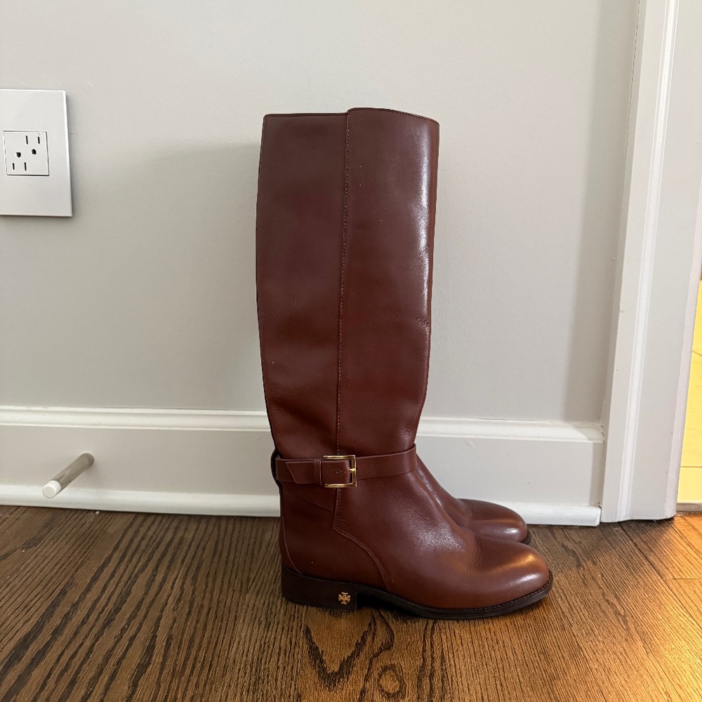 Tory Burch Chocolate Brown Riding Boots Size 7